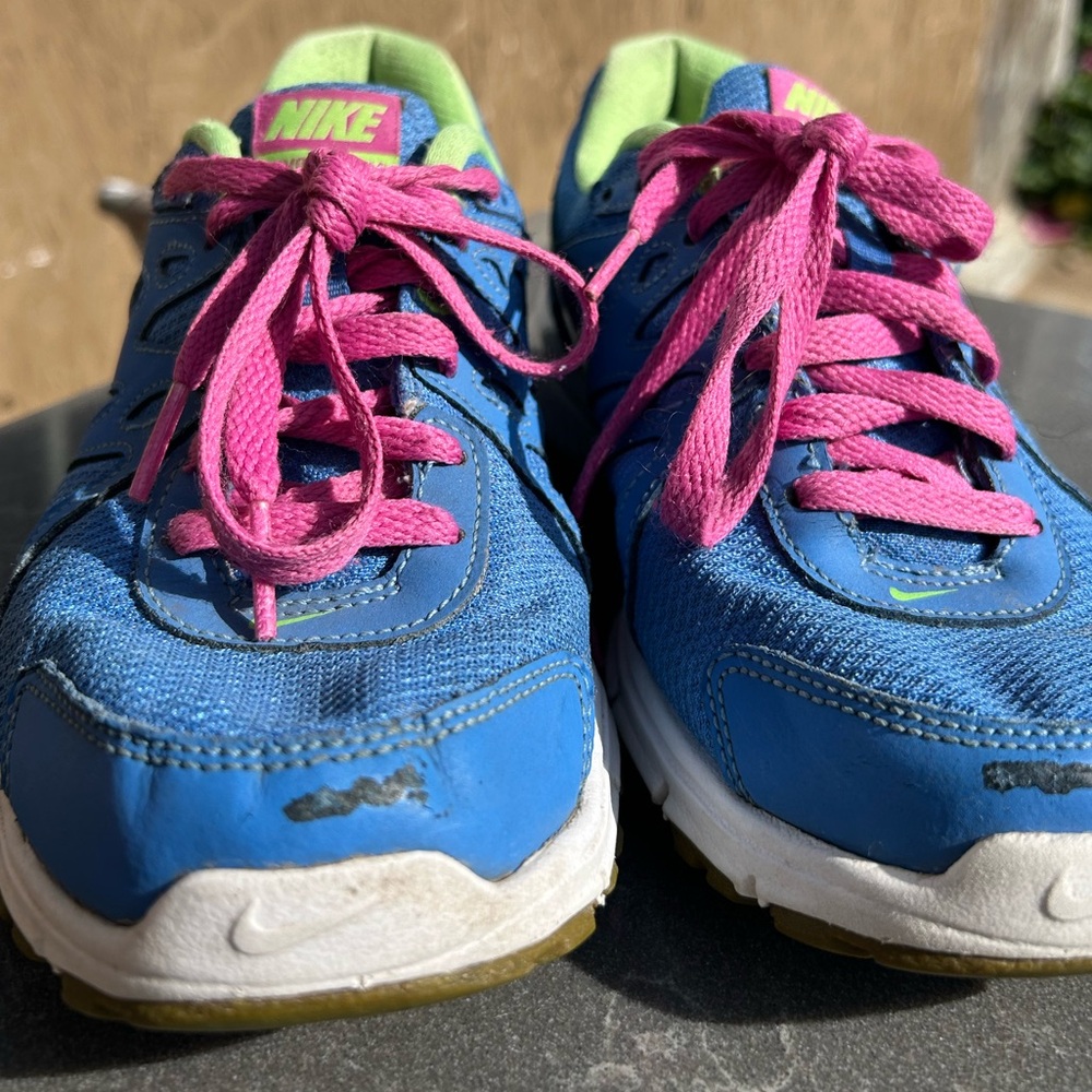 Nike Womens SIZE 6 1/2 Revolution 2 Blue Green Low Top Running Shoes Lace Up